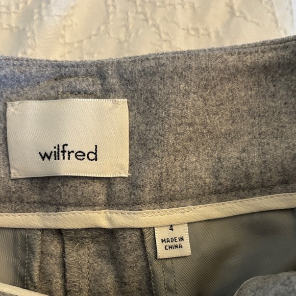 Wilfred Aritzia Jallade Cropped Cashmere Blend Wool Pants Gray Size 4 - Picture 7 of 11